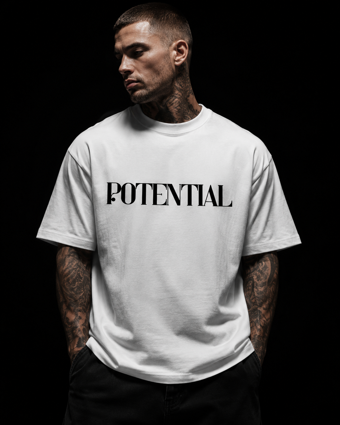 Cyniq Potential Oversized T-Shirt for Men - 240 GSM Bio-Washed Cotton Streetwear